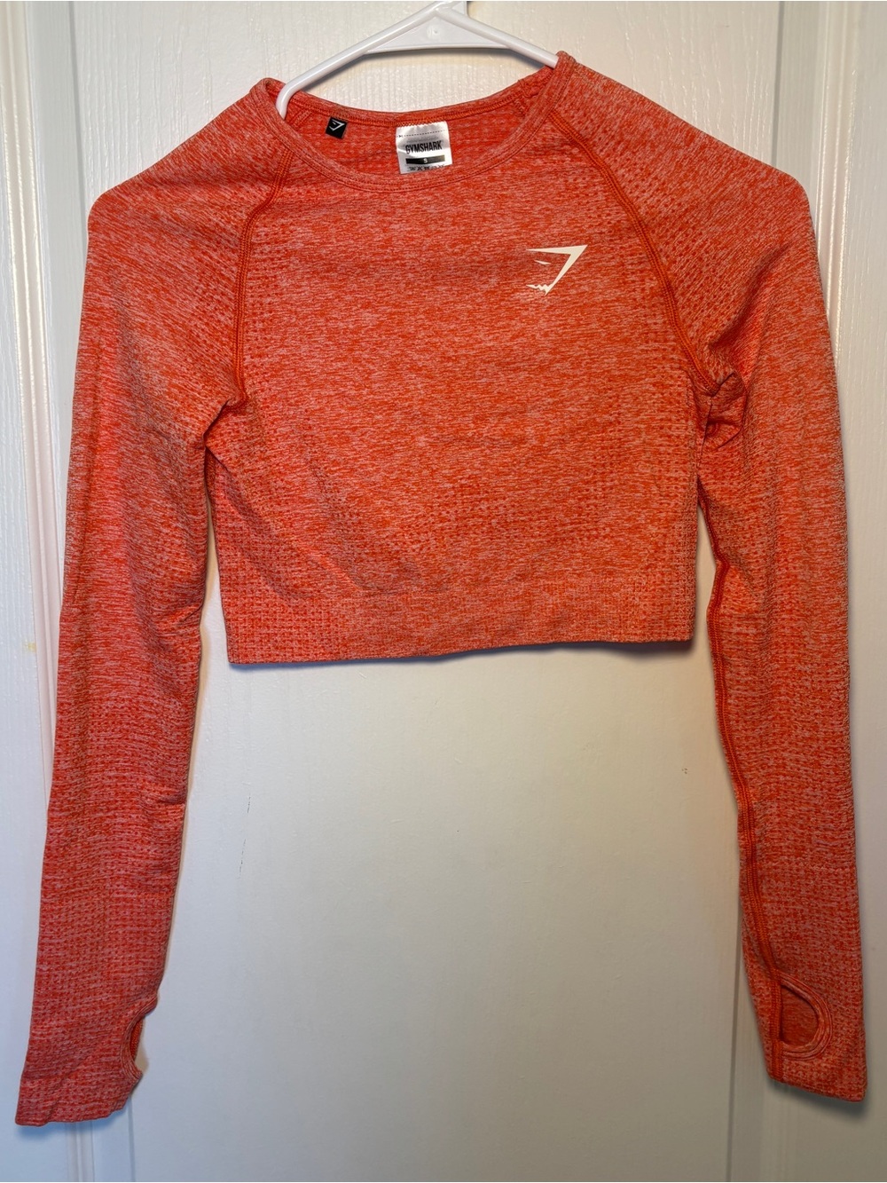 Gymshark Orange Heather Seamless Long Sleeve Crop Top